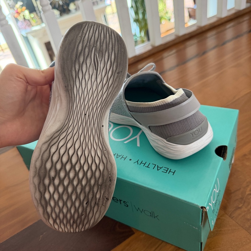 Skechers Gray Slip-On Athletic Walkers - Picture 5 of 5